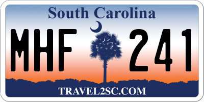 SC license plate MHF241