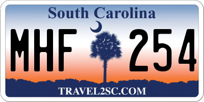 SC license plate MHF254
