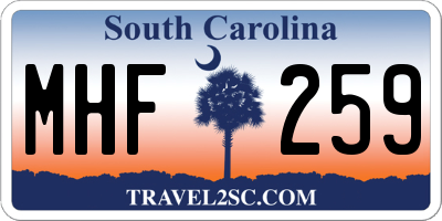 SC license plate MHF259