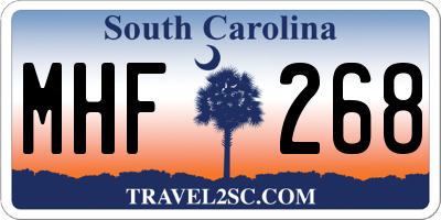 SC license plate MHF268