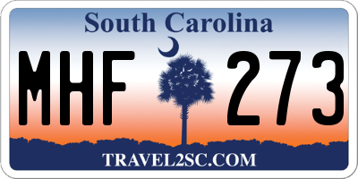 SC license plate MHF273