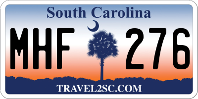 SC license plate MHF276