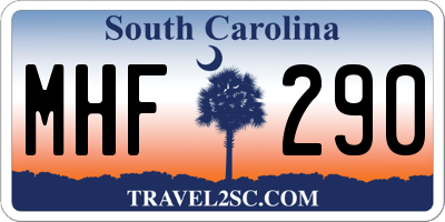 SC license plate MHF290