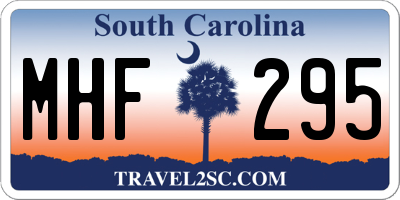 SC license plate MHF295