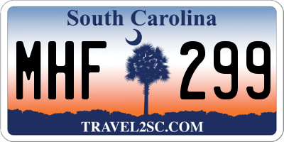 SC license plate MHF299