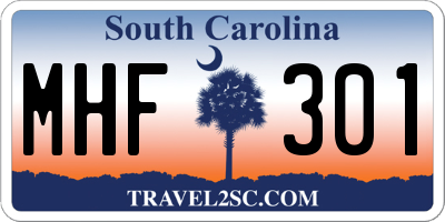SC license plate MHF301