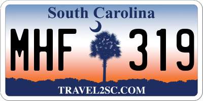 SC license plate MHF319