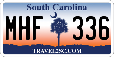 SC license plate MHF336