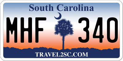 SC license plate MHF340