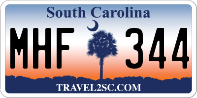 SC license plate MHF344
