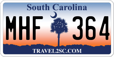 SC license plate MHF364