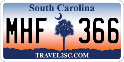 SC license plate MHF366