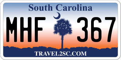 SC license plate MHF367