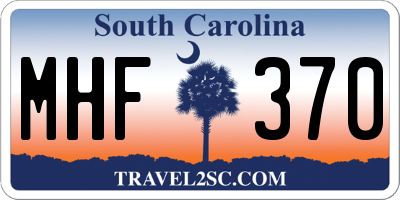 SC license plate MHF370