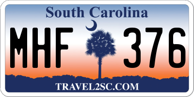 SC license plate MHF376