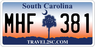 SC license plate MHF381