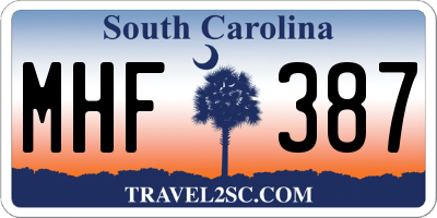 SC license plate MHF387