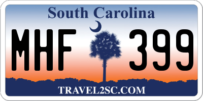 SC license plate MHF399