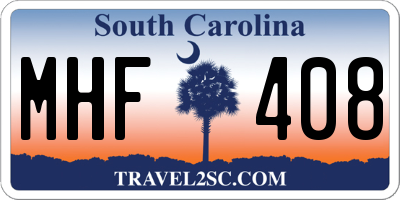 SC license plate MHF408
