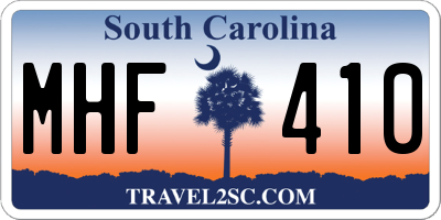 SC license plate MHF410