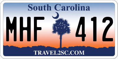 SC license plate MHF412