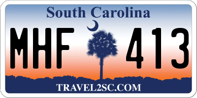 SC license plate MHF413