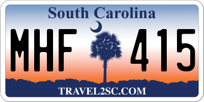SC license plate MHF415