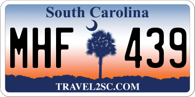 SC license plate MHF439