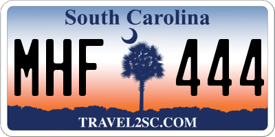 SC license plate MHF444