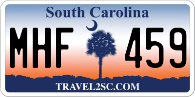 SC license plate MHF459