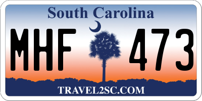 SC license plate MHF473