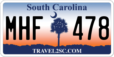 SC license plate MHF478