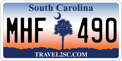 SC license plate MHF490