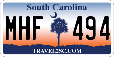 SC license plate MHF494