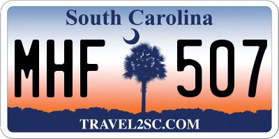 SC license plate MHF507