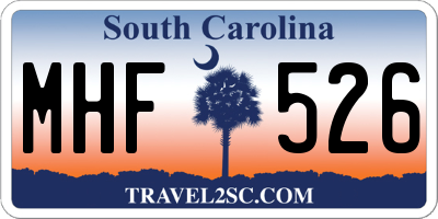 SC license plate MHF526