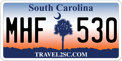 SC license plate MHF530