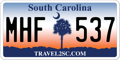 SC license plate MHF537