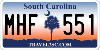 SC license plate MHF551
