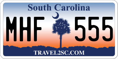 SC license plate MHF555