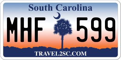 SC license plate MHF599