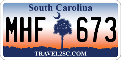 SC license plate MHF673