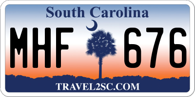 SC license plate MHF676