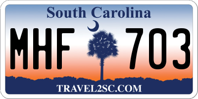 SC license plate MHF703