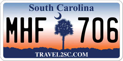 SC license plate MHF706