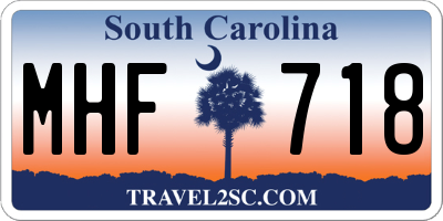 SC license plate MHF718