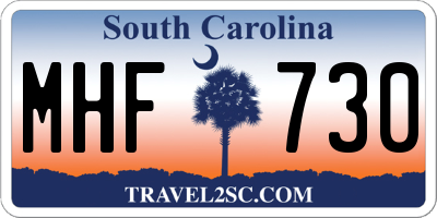 SC license plate MHF730