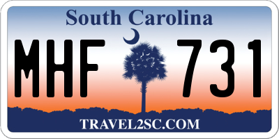 SC license plate MHF731