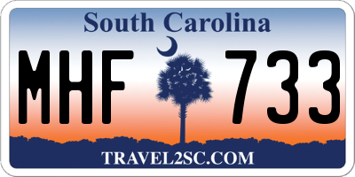 SC license plate MHF733