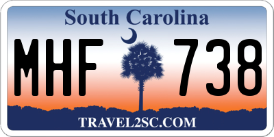 SC license plate MHF738